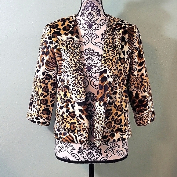 Ruby Rd Animal Print Faux Fur Jacket - Picture 6 of 8